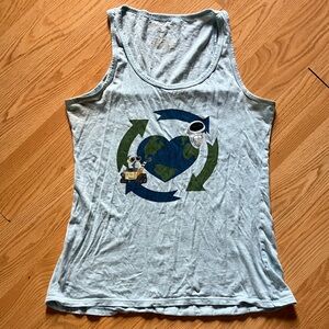 Disney Light Blue Eco-Friendly Graphic Tank Top